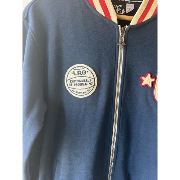 LRG Track Jacket Mens M Blue Full Zip Varsity Retro Casual Pockets - Picture 4 of 10
